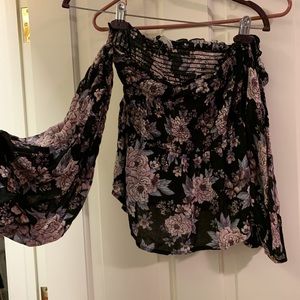 small American eagle off the shoulder long sleeve